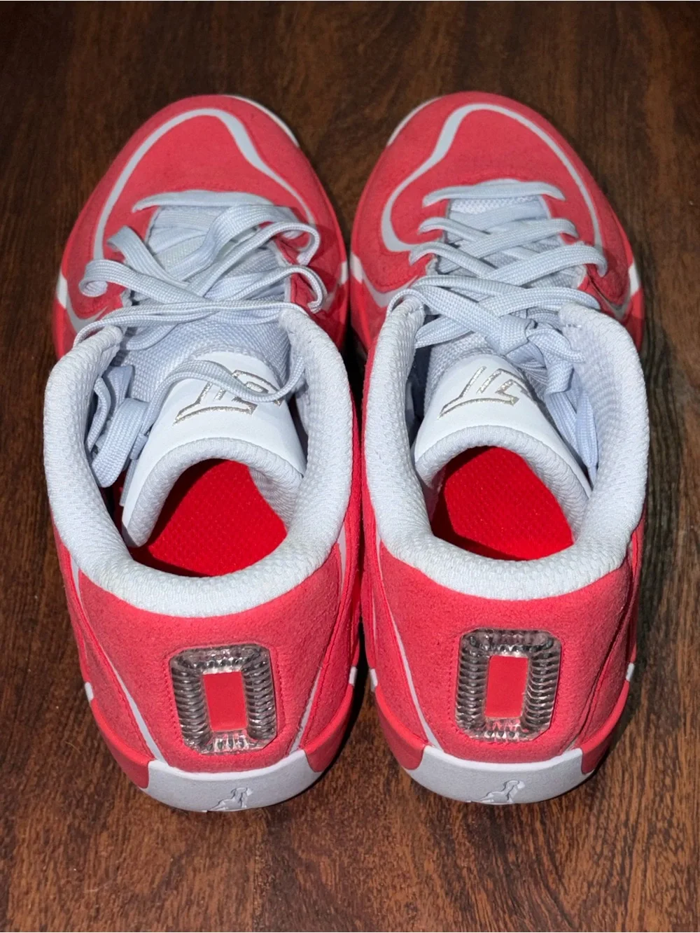Red Jordans size 9.5 Tatum basketball shoes